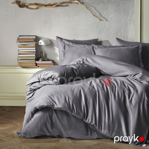 Tekstil yataq dəsti Şahəsər Jakarlı Saten Austin CK Boz — Bakı