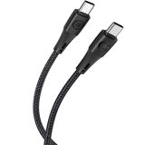 Naqil Euroacs EU-Y12 Braid USB Type-C to USB Type-C 1 m 45W ACHRKA410112 Black — Smartfon kabelləri və adapterləri