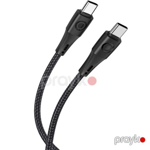 Naqil Euroacs EU-Y12 Braid USB Type-C to USB Type-C 1 m 45W ACHRKA410112 Black — Bakı