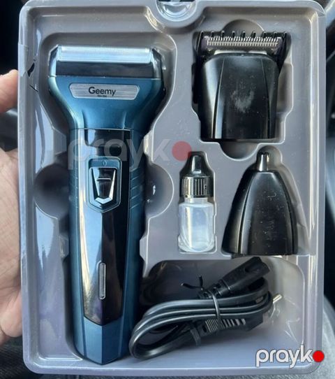Geemy GM-566 – 3‑ü 1‑də şarj olunan təraş və trimmer dəsti — Bakı