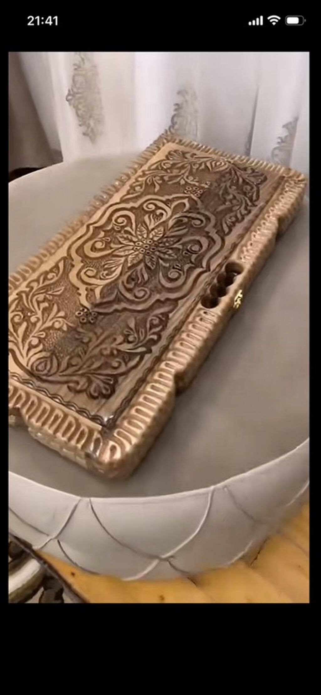 Əl işı oyma nərd dəsti - Material: Qoz ağac (təbii ağac teksturası — İdman və istirahət, Xırdalan (4)
