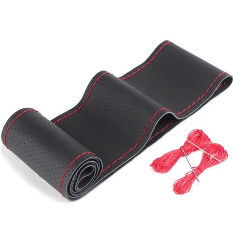 Sükan üçün örtük Nurmani 38 sm Full Hole Style Black, Red Thread — Bakı