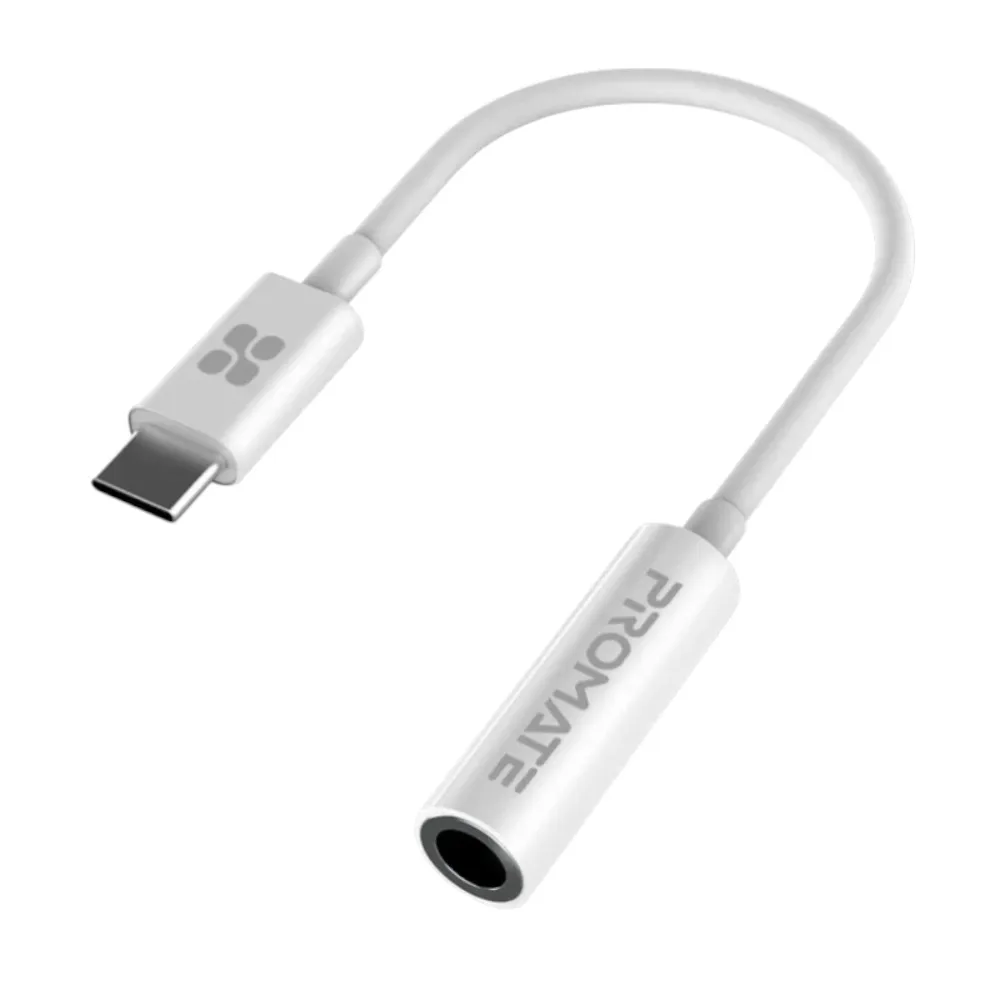 Ötürücü adapter Promate Dynamic Stereo Usb-c to 3.5mm AUX (Auxlınk-c) — Ağıllı ev