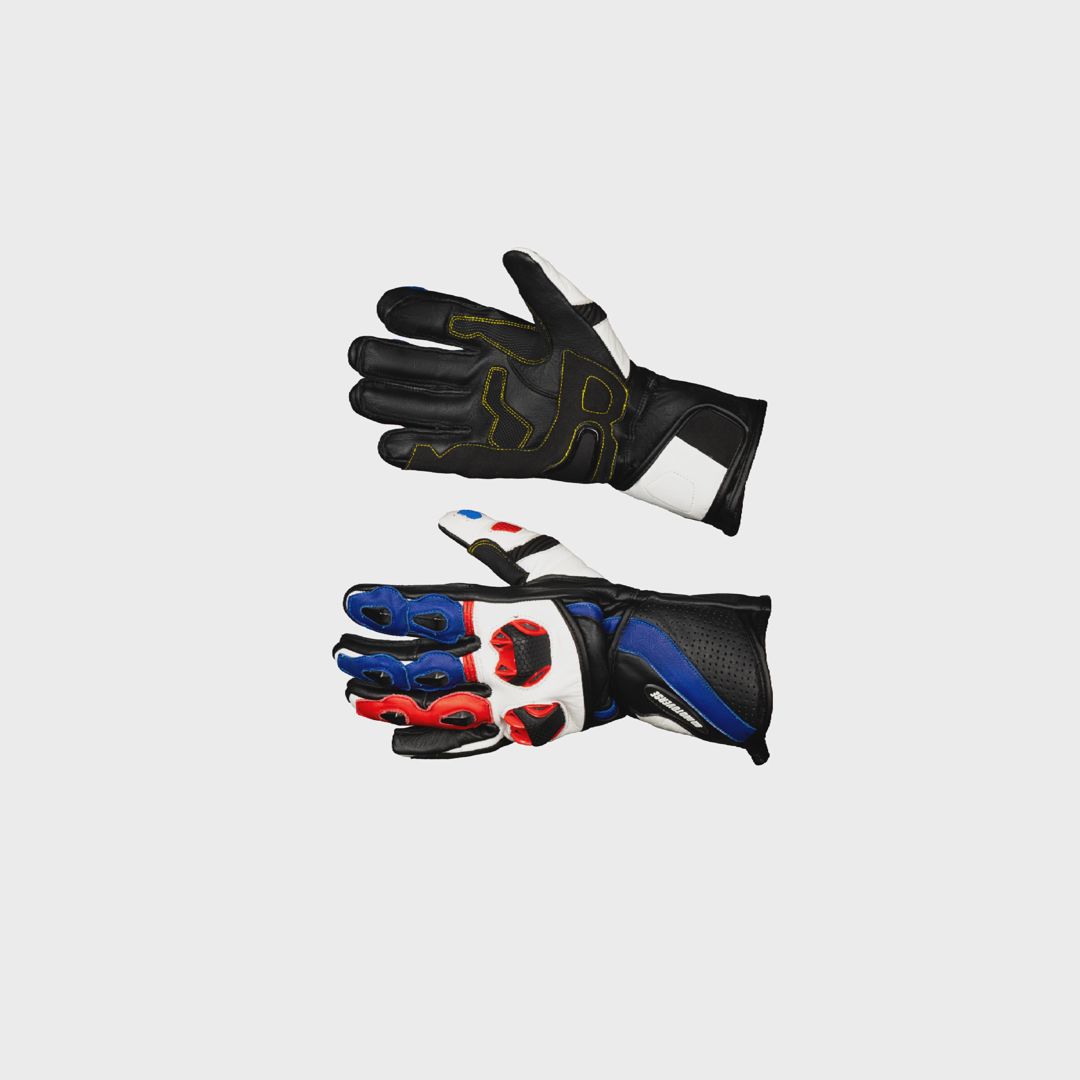 Əlcək Motoverse Racing, white/red (XXL) — Motosiklet geyimi, Bakı