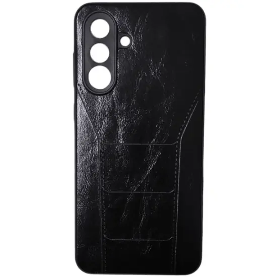 Samsung Galaxy A36 case Leather Three Line Black — Bakı