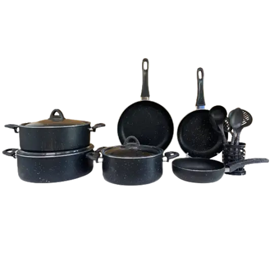 Essen potlısa bıo qranit qazan dəsti 18 parça Black — Bakı