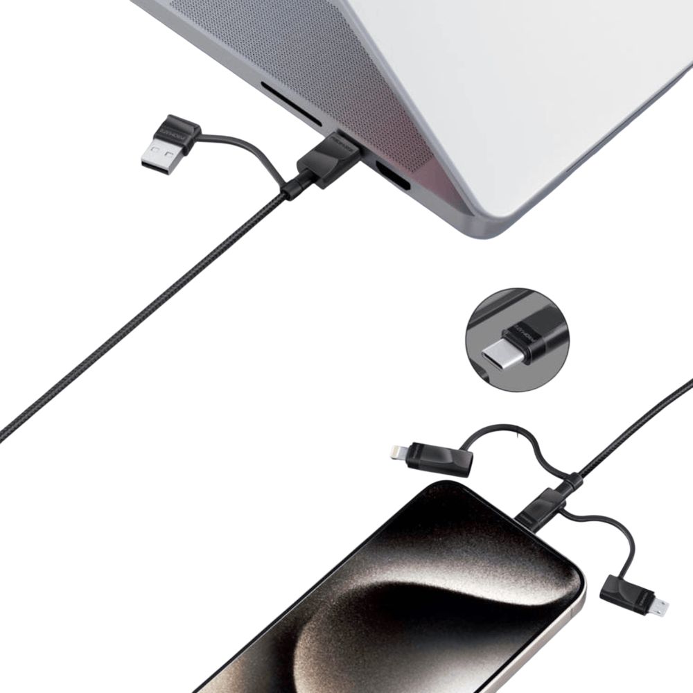 Naqil Promate PentaPower USB Type-C to USB Type-C Black — Mallar, Bakı (3)