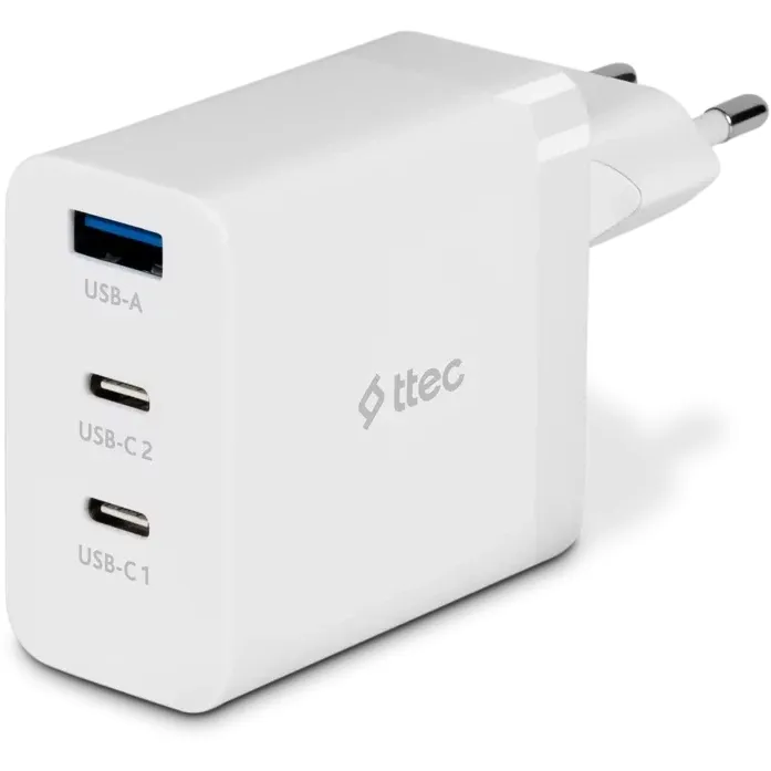Adapter Ttec SmartCharger 65W Pd/gan Usb-c Travel Charger, White (2SCG03B) — Bakı