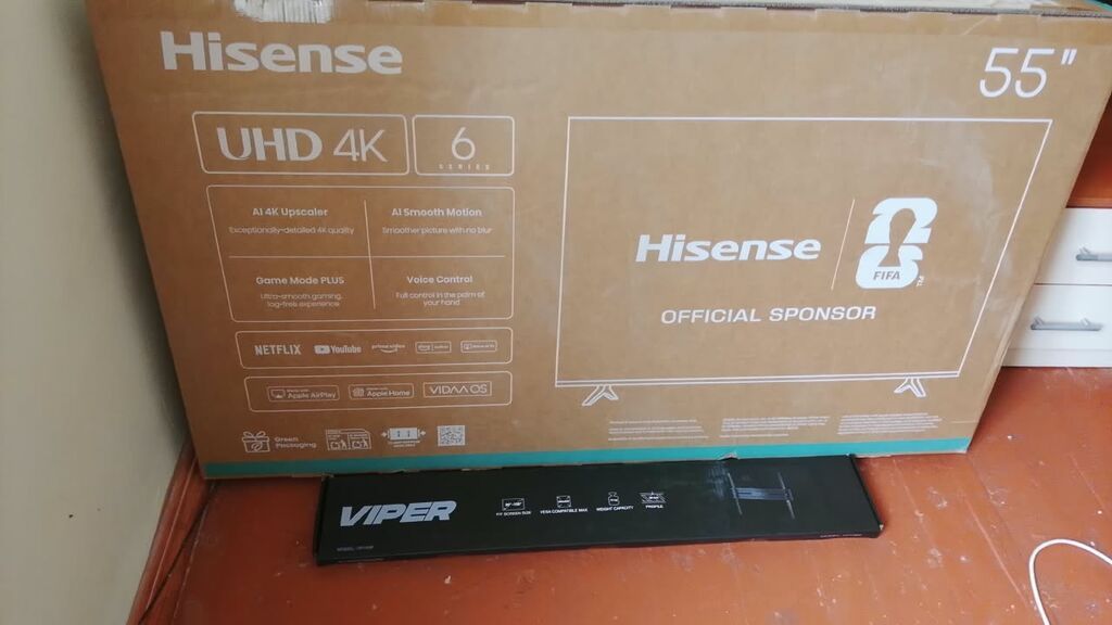 Hisense 55" UHD 4K Smart TV + Viper divar asqısı Məhsul — TV və Video, Digah