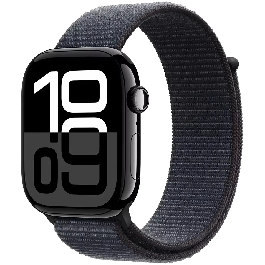 Smart saat Apple Watch Series 10 GPS, 42mm Jet Black Aluminium Case with Ink Sport Loop (MWWG3QI/A)