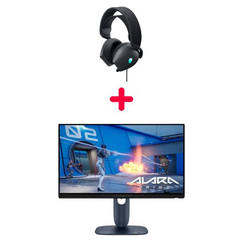 Monitor Dell Alienware 25 AW2525HM + Qulaqlıq Dell Alienware AW520H Dark Side of The Moon — Bakı