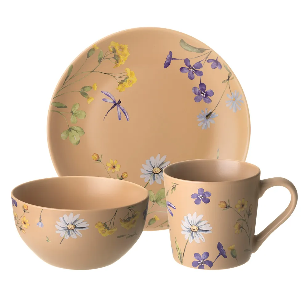 Qab dəsti Lefard Flowers, 1 nəfərlik 3 parça, farfor, fincan 390 ml,salat qabı 640 ml,boşqab 20.5 sm (260-1085) — Süfrə qabı, Bakı