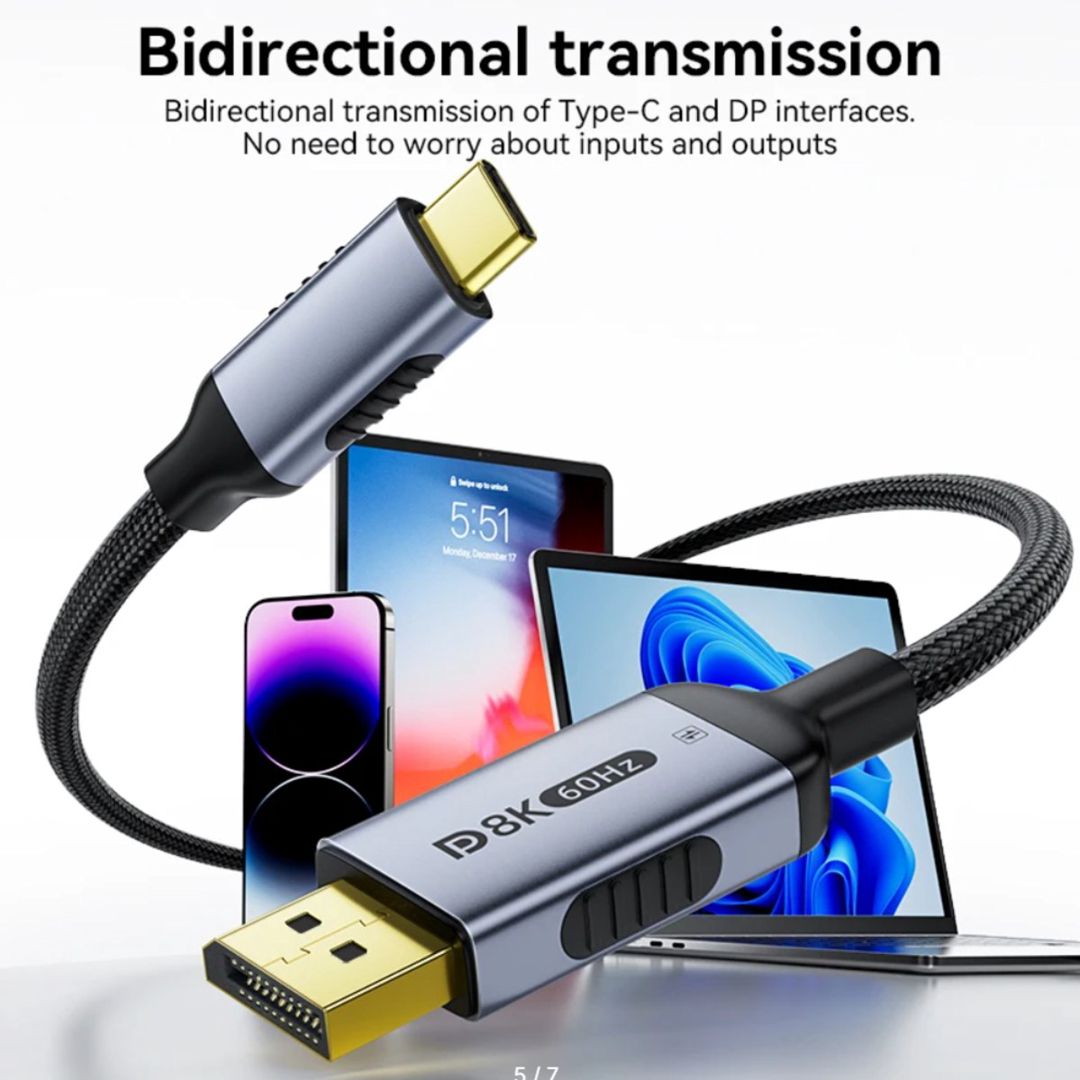 Kabel "Display Port to TypeC 8K 60hz" — Elektronika, Bakı (3)