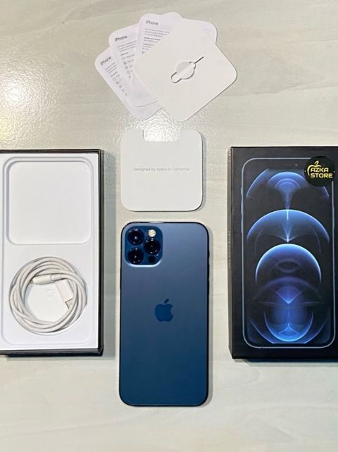 IPhone 12 Pro, 256 GB, Pacific Blue, Zəmanət, Kredit, Simsiz şarj — Bakı