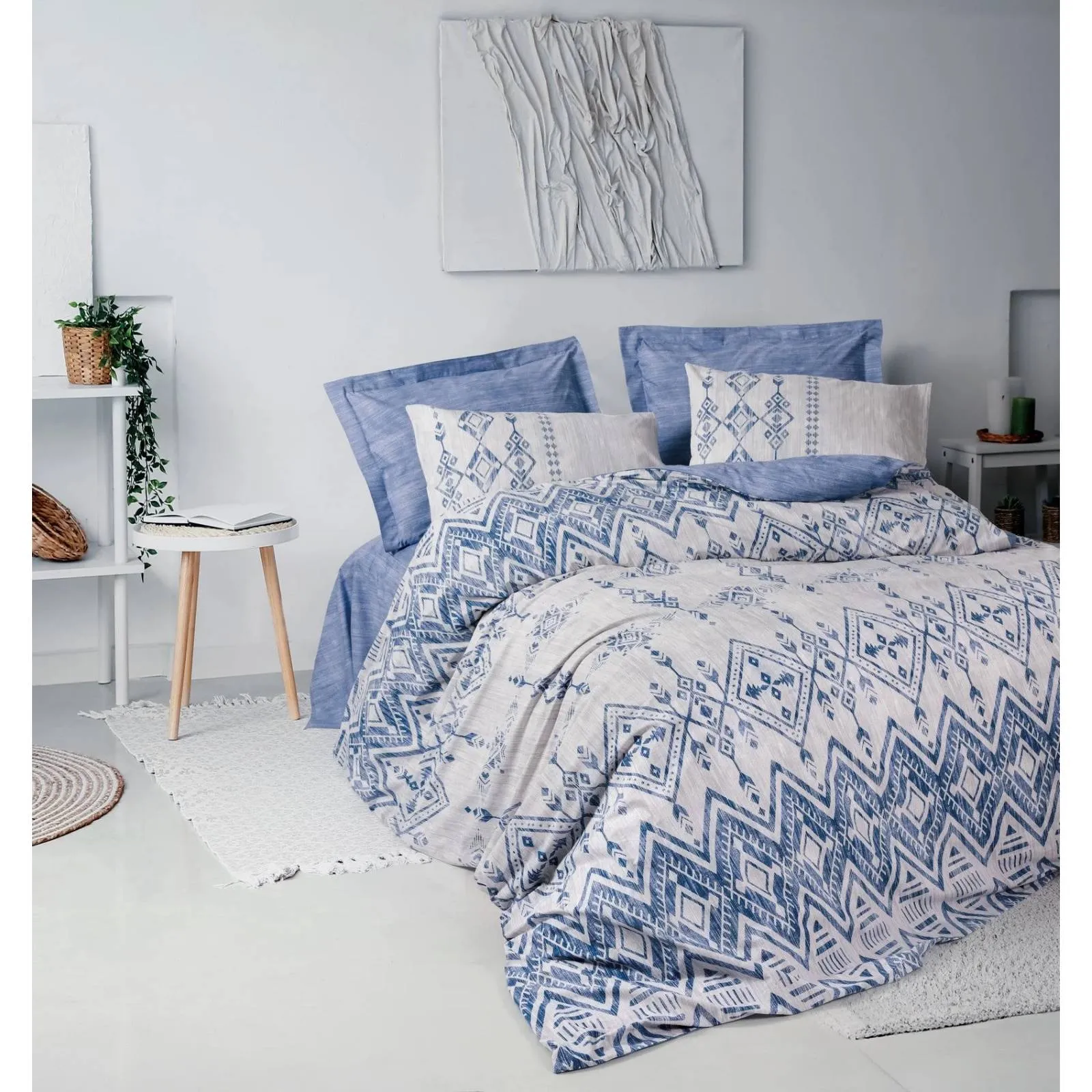 Yataq dəsti Cotton Box Ethnic, tək nəfərlik, Cleo blue (8680108075487) — Постельное белье