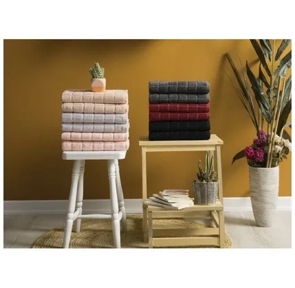 Dəsmal Cotton Box Dama 50x90 sm Grey — Bakı