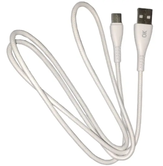 OK USB Type-C Leather White — Smartfon kabelləri və adapterləri