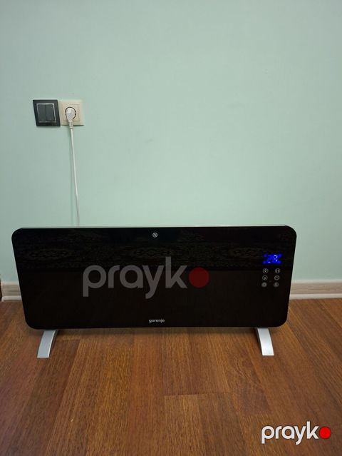 Gorenje şüşə panelli elektrik konvektoru - Rəng: qara, zərif şüşə ön