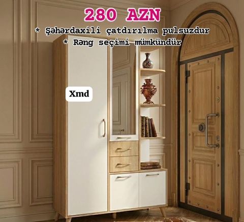 Dəhliz üçün çoxfunksiyalı dolab-komplekt - Qiymət: 280 AZN (şəkildə — Bakı