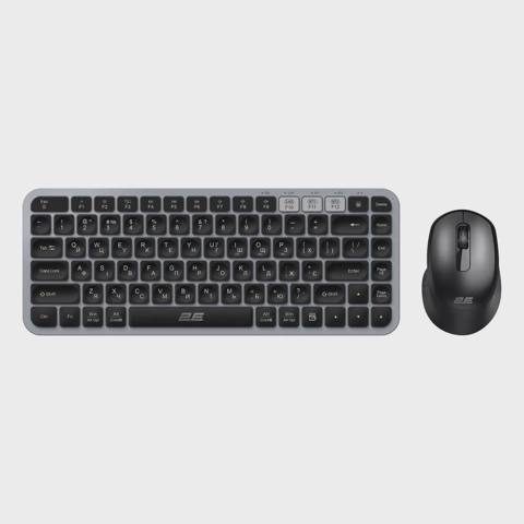 Simsiz klaviatura və kompüter siçanı seti 2E MK430 Wl/bt, En/uk, Grey-Black (2E-MK430WBGR_UA) — Baku Electronics — Computers & Laptops