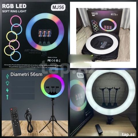 RGB LED Soft Ring Light MJ56 - Diametri: 56 sm - RGB rəng palitrası — Digah