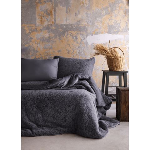 Yorğan + tekstil yataq dəsti Basic Softly CK, Tünd boz — Bakı