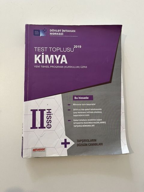 Məhsul: “Kimya – Test Toplusu II hissə” (Yeni Təhsil Proqramı — Mehdiabad