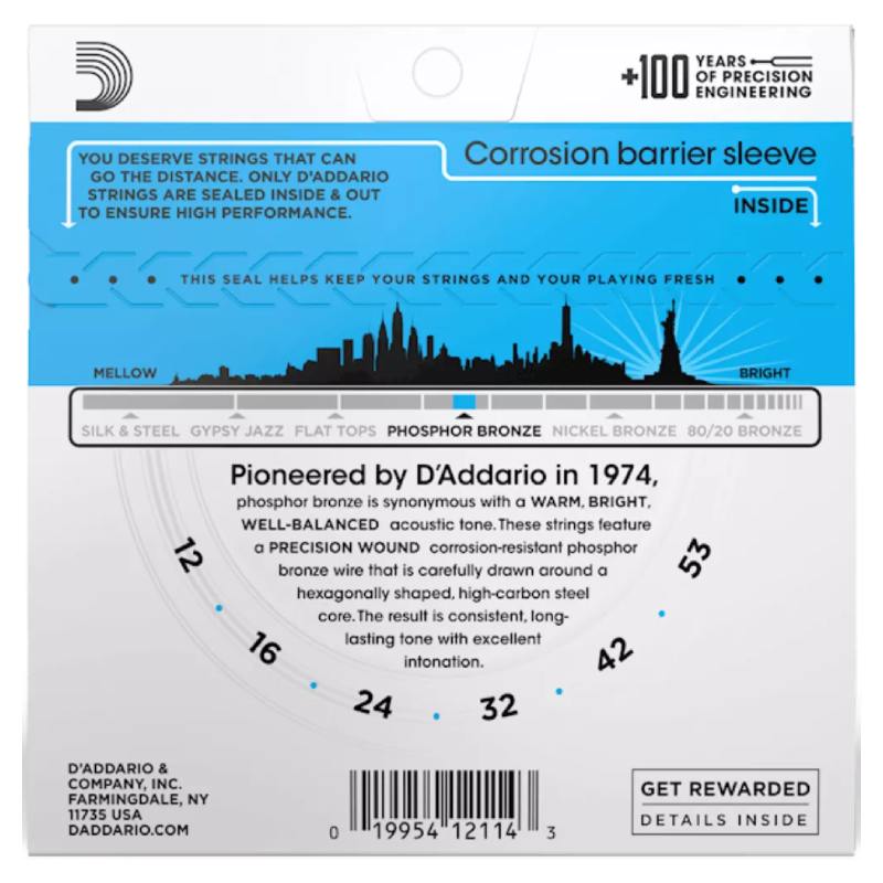 D-Addario EJ16 Phosphor Bronze 12-53 Light — Musiqiə alətləri, Bakı (3)