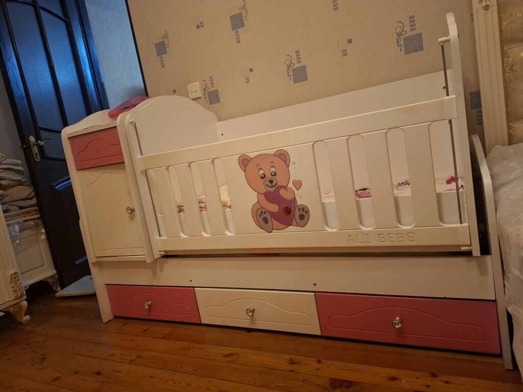 Uşaq beşiyi və komodlu modul dəst - Brend: Ali Bebe - Rəng — Mebel, Bakı