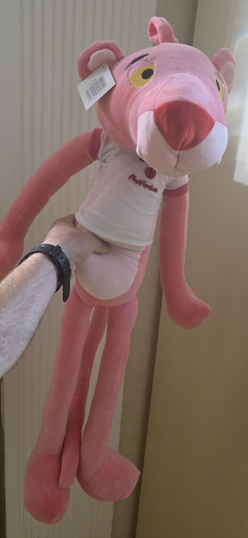 Pembe Panter plyuş oyuncağı - Rəng: çəhrayı/pembe tonları, ağ detal — Yumşaq oyuncaqlar, Bakı (2)