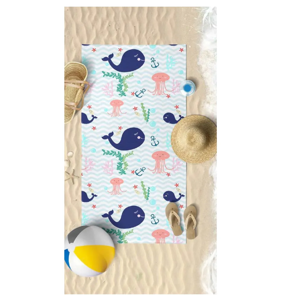 Uşaq dəniz dəsmalı Mollis, 70x140 sm, Whale (8697427904558) — Bakı