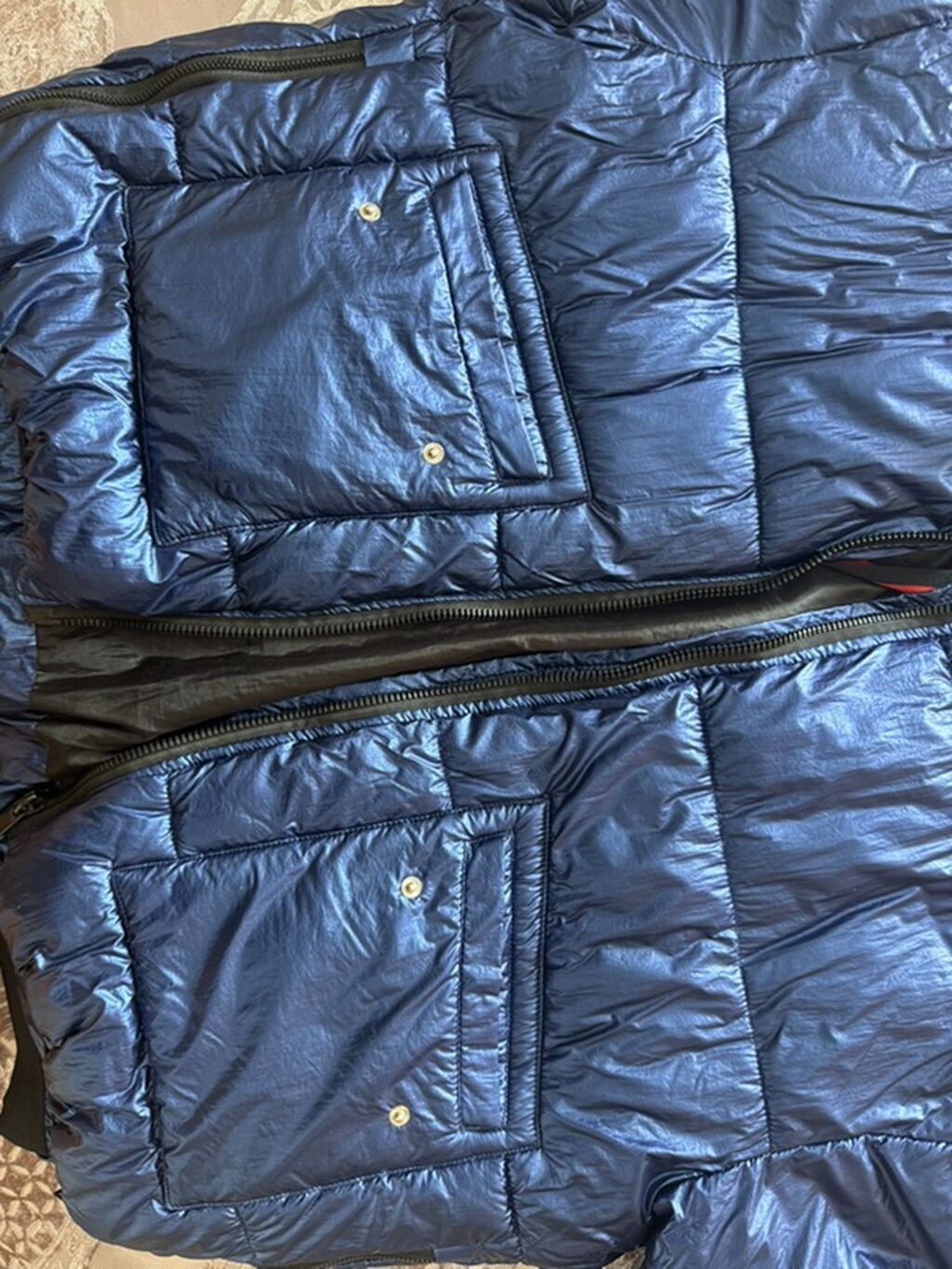 Şişmə qış gödəkçəsi – parlaq tünd mavi rəng Xüsusiyyətlər: - Model — Kurtkalar, Bakı (2)