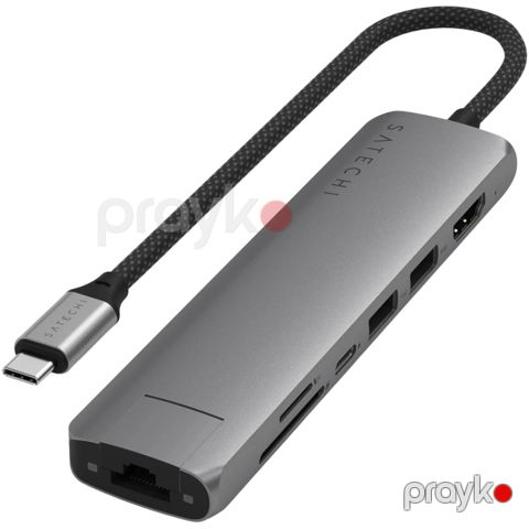 USB Hub Satechi 7in1 USB Type-C ST-P7SM Space Grey — Bakı