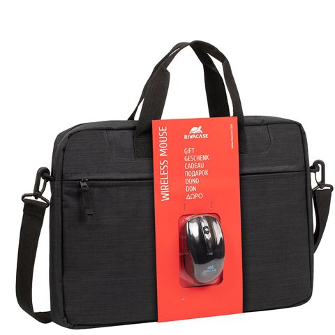 Notbuk üçün çanta Rıvacase 8038 black laptop bag 15.6" + wireless mouse /16 Bundle 06 — Bakı