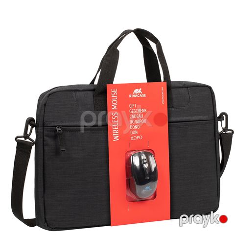 Notbuk üçün çanta Rıvacase 8038 black laptop bag 15.6" + wireless mouse /16 Bundle 06 — Bakı