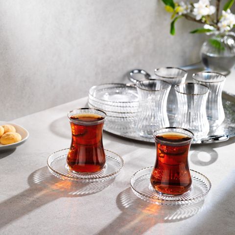 Çay dəsti Schafer Optik 12 parça 8699131900499 Gümüşü — Bakı