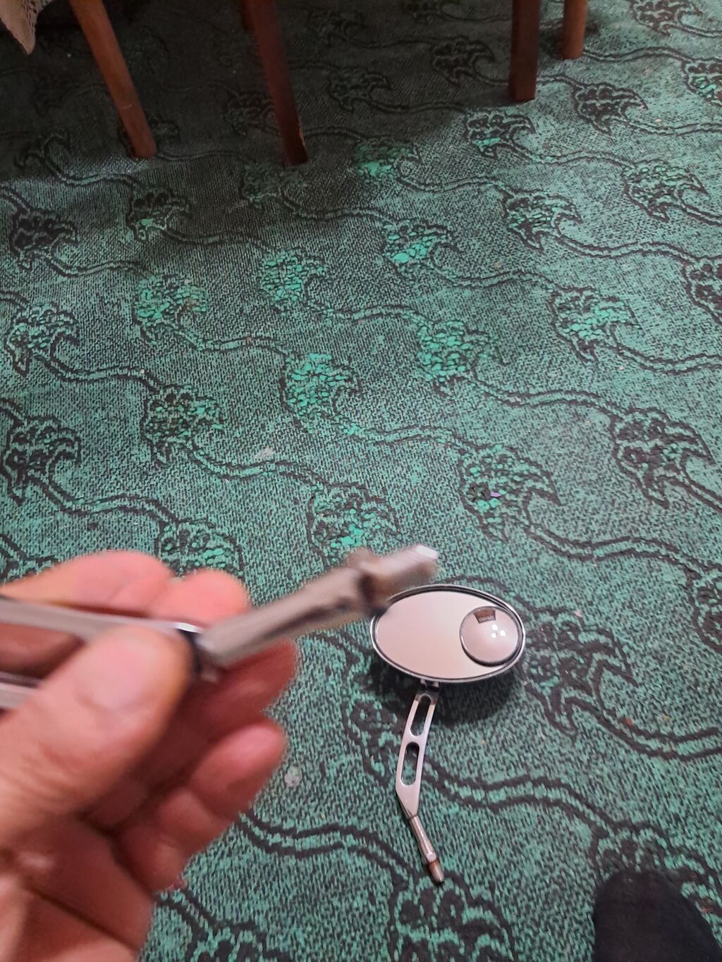 Motosiklet üçün oval arxa baxış güzgüləri (cüt) - Material: xrom — Avto, Bakı (4)