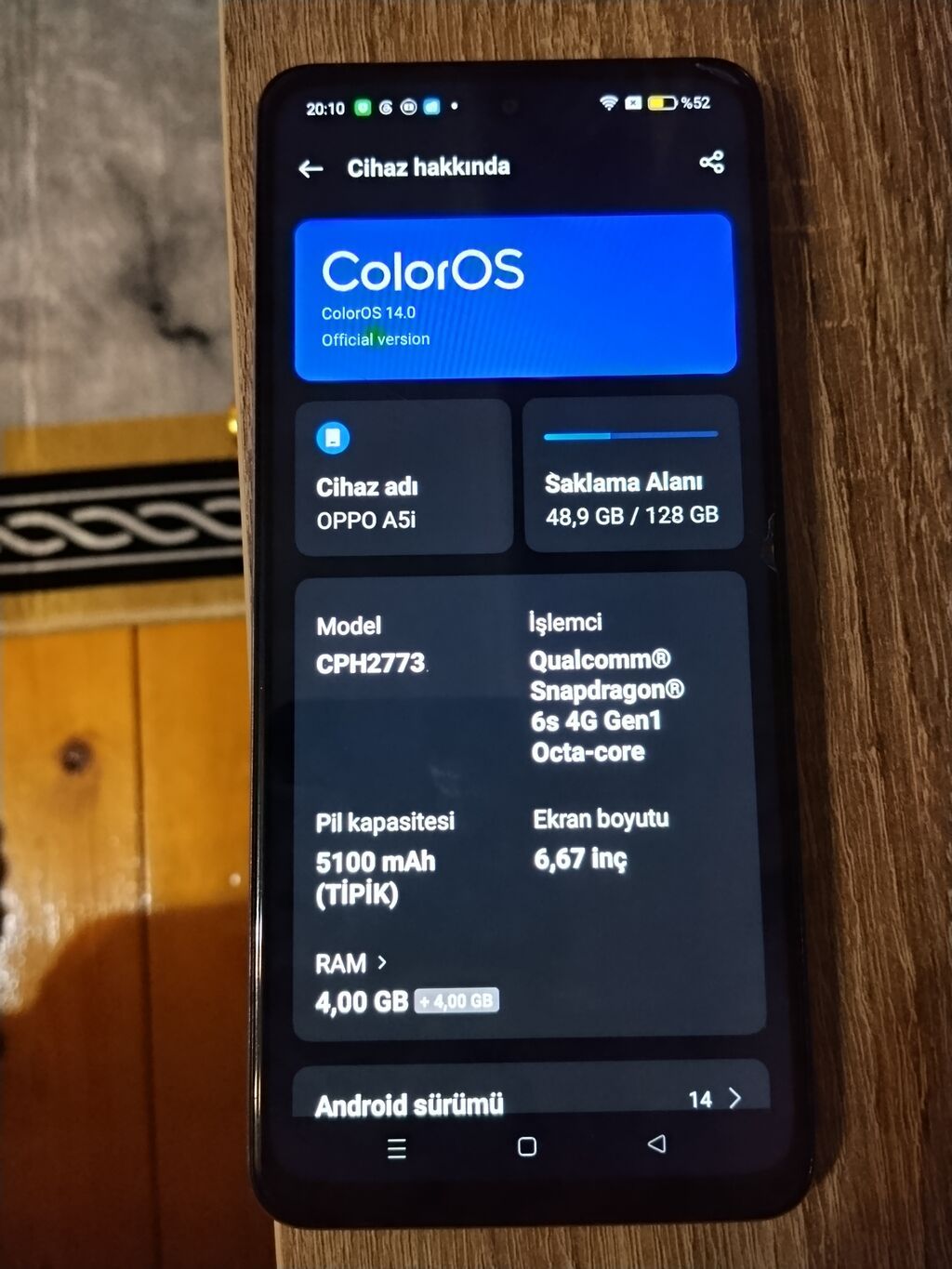 Oppo A5, 128 GB, rəng - Bənövşəyi — OPPO, Sumqayıt (2)