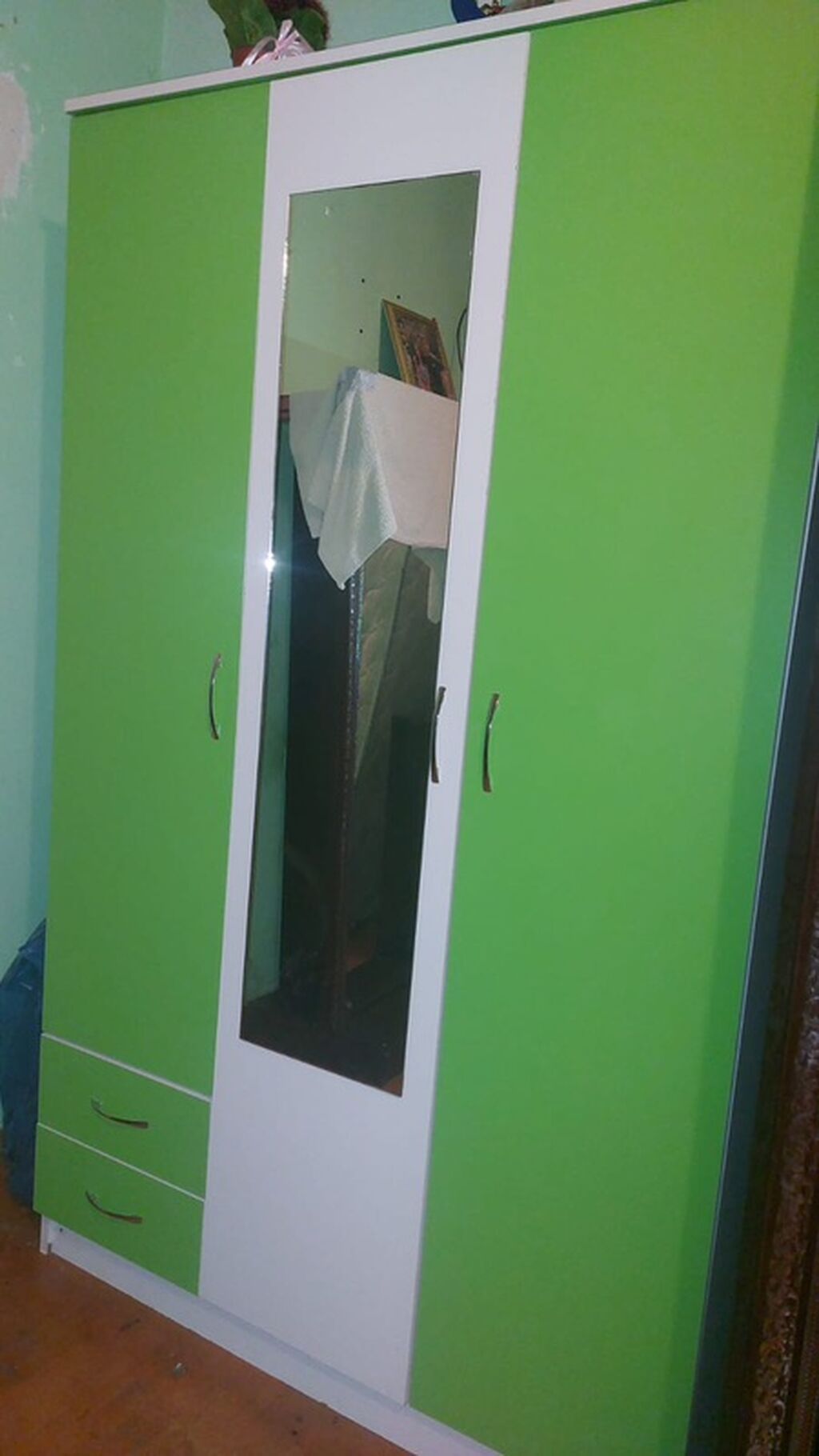 Uşaq otağı üçün mebel dəsti - Yaşıl rəngli “maşın” formalı uşaq — Mebel, Xırdalan (3)