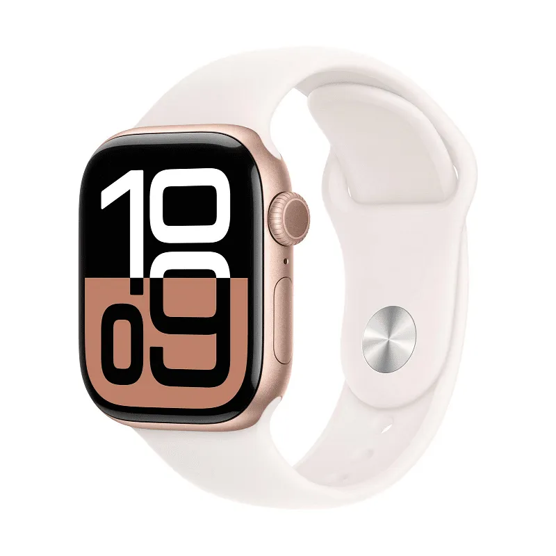 Smart saat Apple Watch Series 10 GPS, 42mm Rose Gold Aluminium Case with Light Blush Sport Band - S/M (MWWH3QI/A)