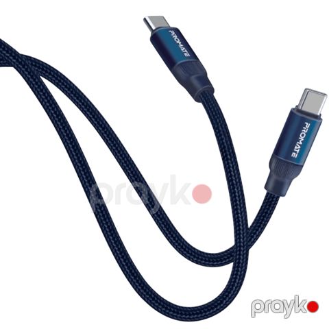 Naqil Promate Springy USB Type-C to USB Type-C Blue — Bakı