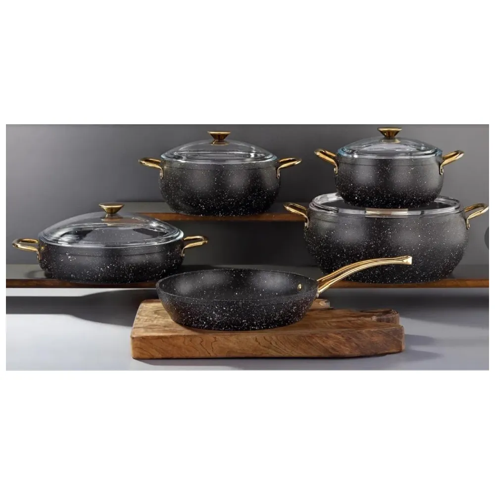 Tava qazan dəsti Burner Qranit, 9 parça, Qara (8683767750702) — Mallar