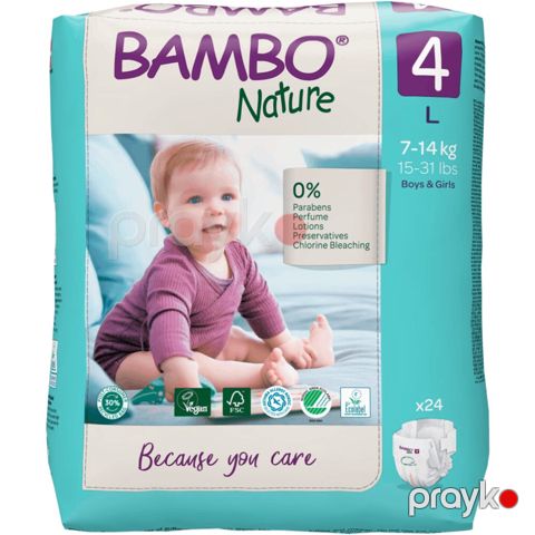Uşaq bezləri Bambo Nature 4 24 ədəd 100001925411 — Bakı