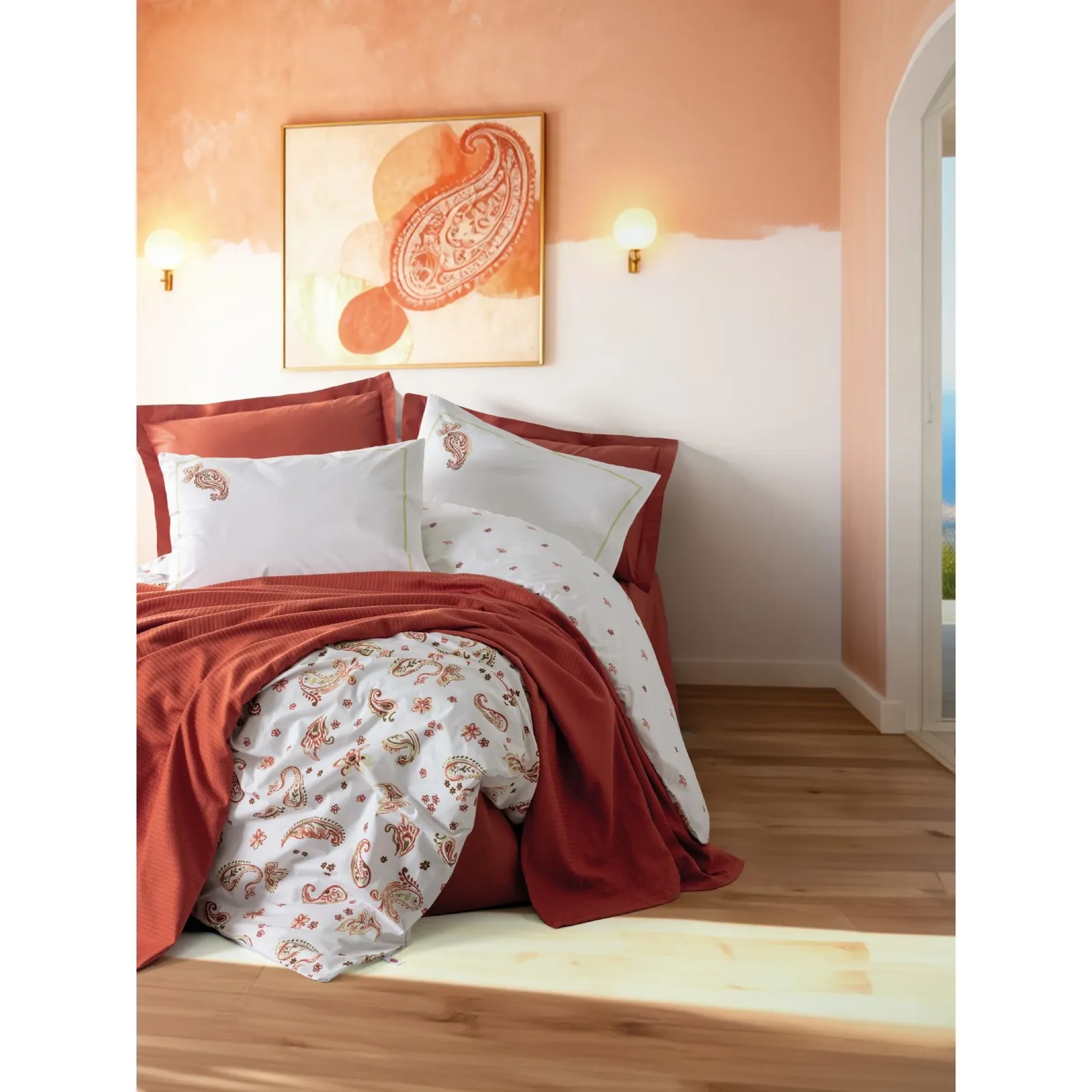 Yataq örtüyü dəsti Cotton Box Vivid Paisia, iki nəfərlik, Tarcın (8680108086704) — Bakı