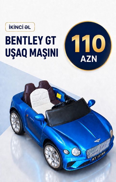 Bentley GT uşaq maşını – elektrikli ride-on model Qiymət: 110 AZN — Bakı