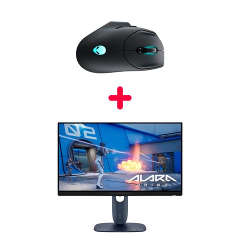 Monitor Dell Alienware 25 AW2525HM + Gaming mouse Dell Alienware AW620M Dark Side of The Moon