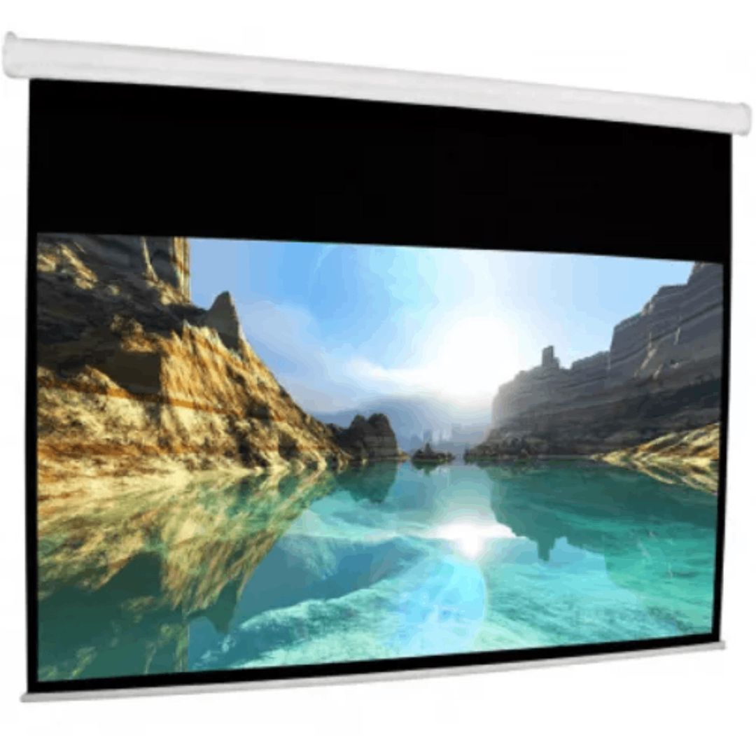 Electrical Screen (96x96) 240 x 240 sm,(Tubular Motor)White Matt Support With Switch/Remote Control — Mallar, Bakı (2)