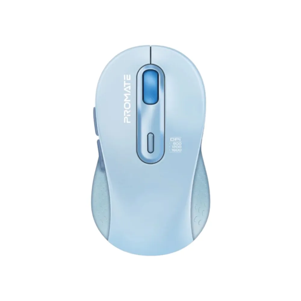 Simsiz kompüter sıçanı Promate Ken, Dual Mode Optical with BT & RF Connectivity, Blue — Keyboards & Mice