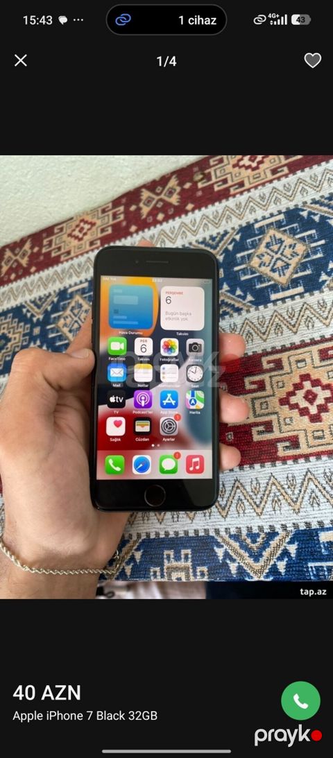 IPhone 7, 32 GB, Qara