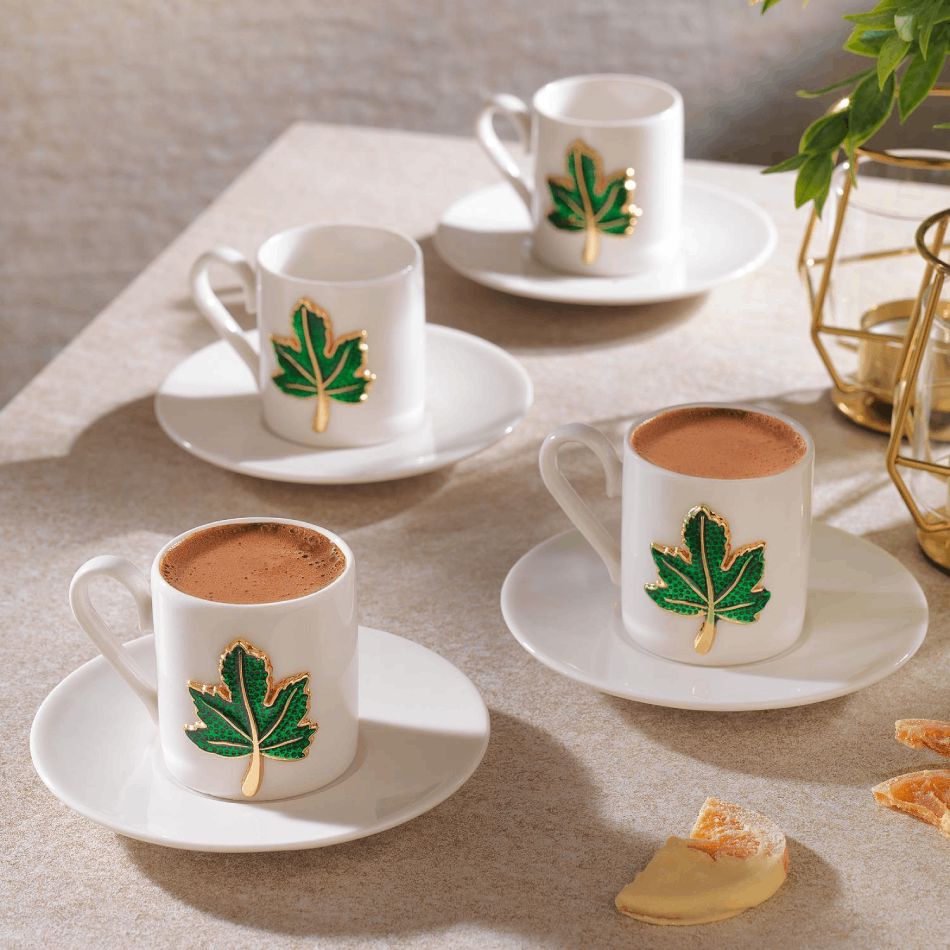 Qəhvə üçün fincan dəsti Schafer Zyra Leaf 8 parça 8699131884348 — Ev texnikası, Bakı (3)